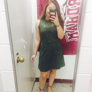 Green velvet dress